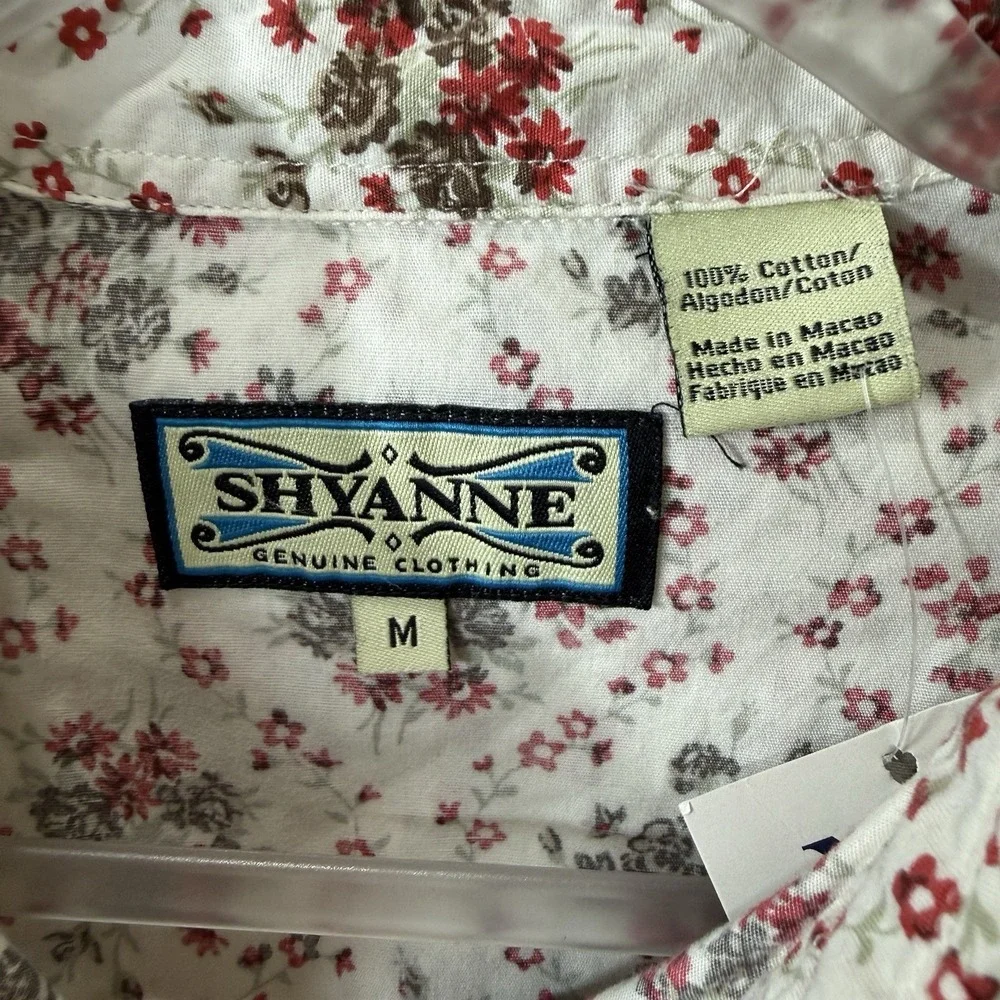 Shyanne Western Pearl Snap Top Womens‎ Size Medium Prairie Floral Rodeo Cowgirl